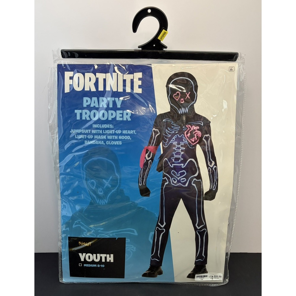 Fortnite Party Trooper Youth Child Halloween Costume Size Medium 8-10